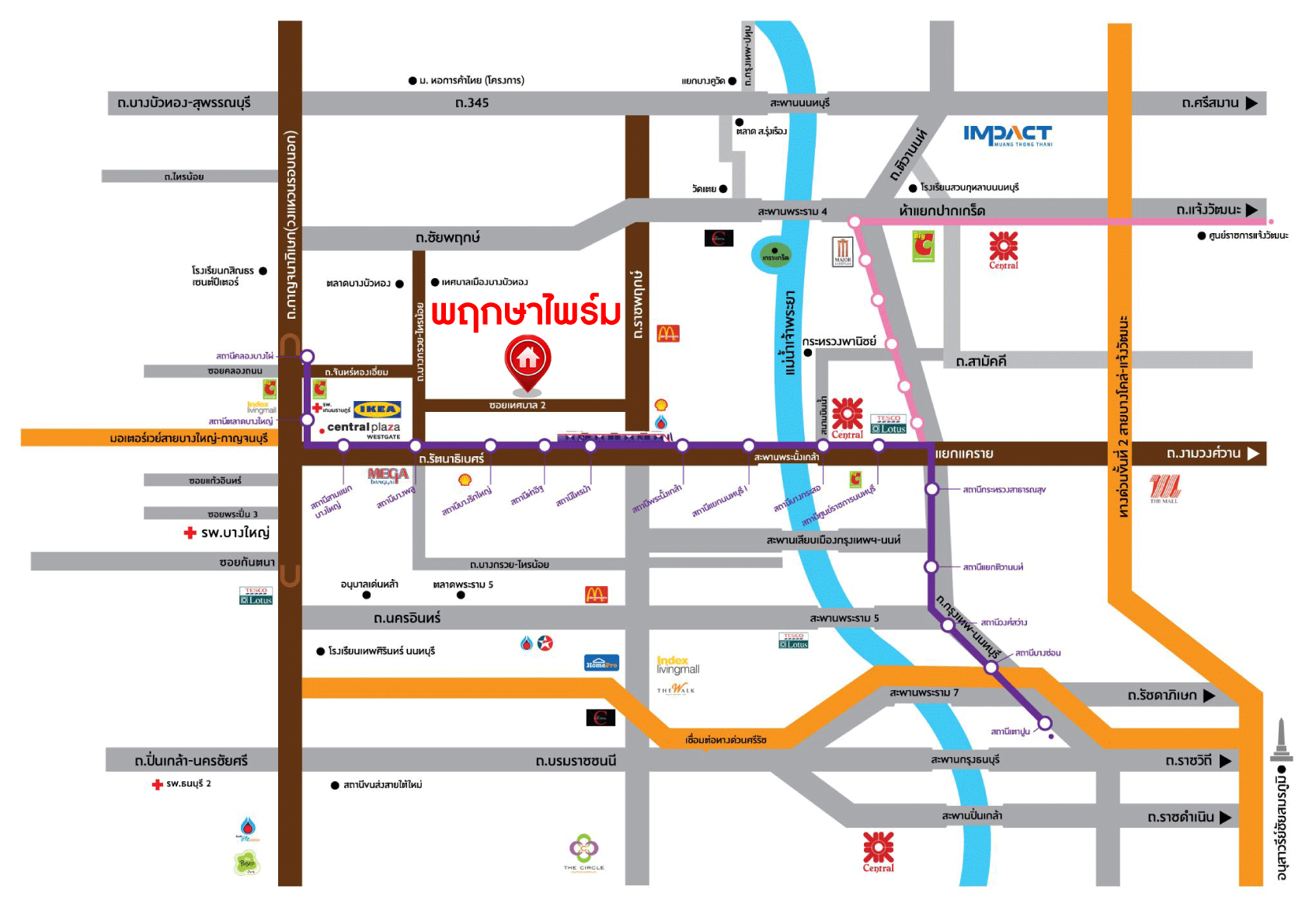 *****ทาวน์เฮ้าส์มือสองนนทบุรี โครงการ พฤกษาไพร์ม สถานีรถไฟฟ้าบางพลู-ราชพฤกษ์ เนื้อที่ 17.80 ตร.ว. ฟังก์ชัน 3 ห้องนอน 2 ห้องน้ำ 1 ที่จอดรถ บนทำเลดีใกล้รถไฟฟ้าสายสีม่วง "สถานีบางพลู" ใกล้จุดขึ้นทางด่วน "ศรีรัช"